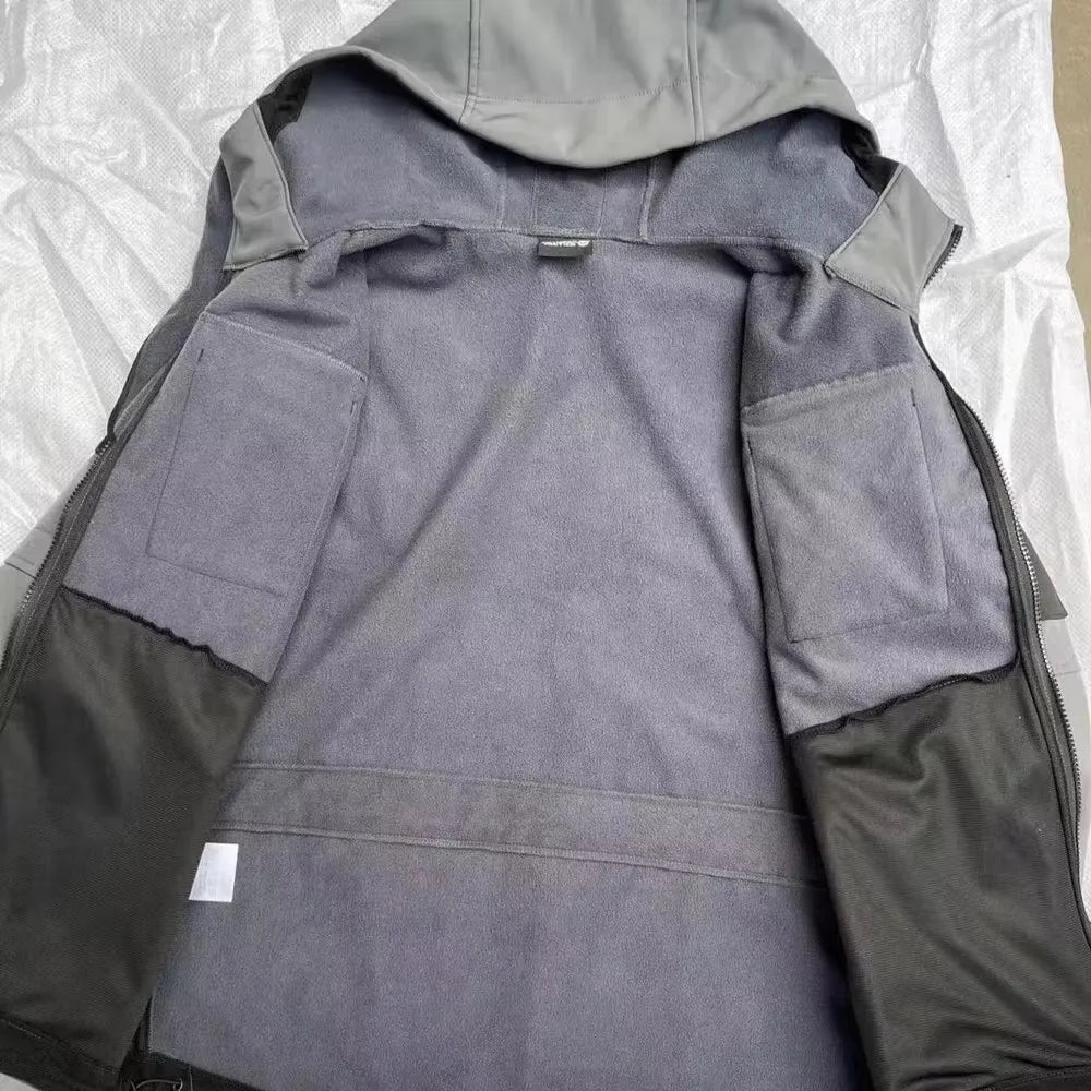 Tactical Jackets Men Outdoor Waterproof Hood Windbreaker Work Wear Soft Shell Multi-pockets Hunting Motorcy Tops Winter