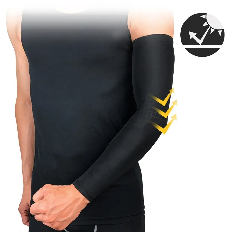 NOFOXO 1PCS Cooling UV Sun Protection Breathable Arm Sleeves Forearm Covers Anti-Slip Running Cycling Basketball Football