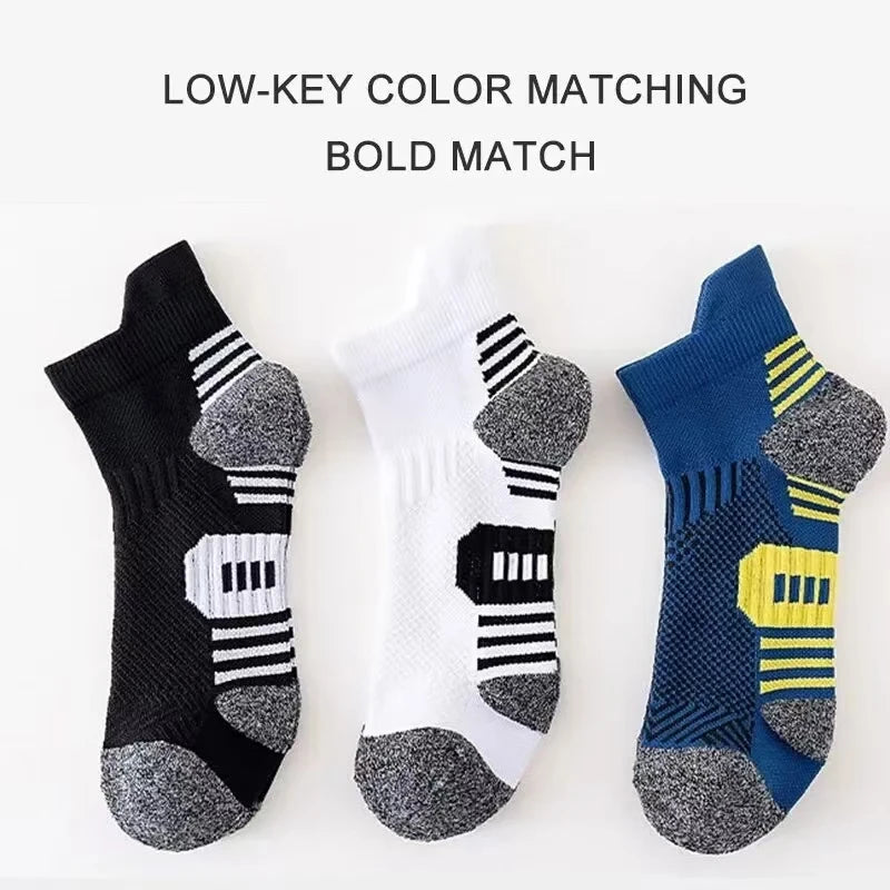 3/5/6Pairs Men's Sport Socks Breathable Outdoor Running Basketball Socks Training Short Tube Socks For Men