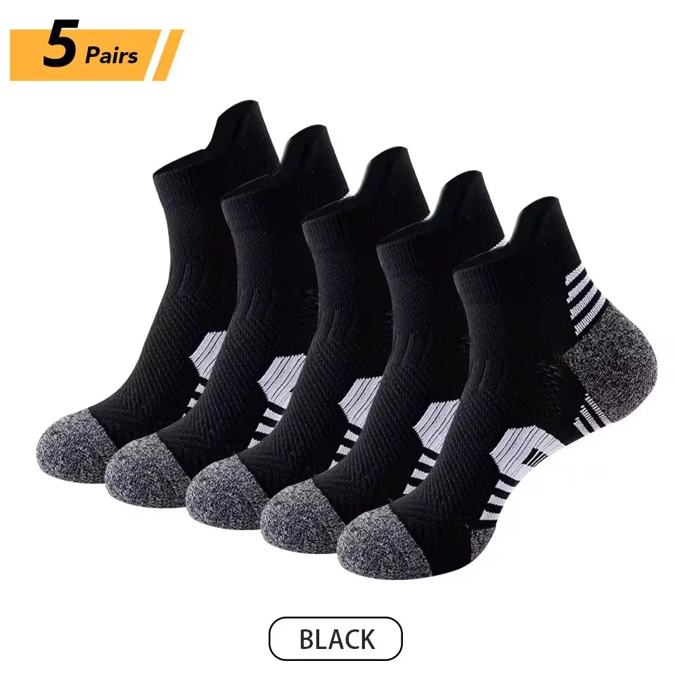 3/5/6Pairs Men's Sport Socks Breathable Outdoor Running Basketball Socks Training Short Tube Socks For Men